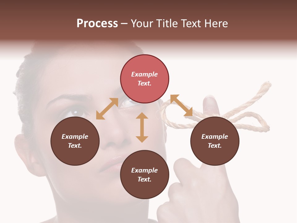 Attractive Young Woman Trying To Remember What The Piece Of String Round Her Finger Was Meant To Remind Her Of, Isolated On White Background. PowerPoint Template