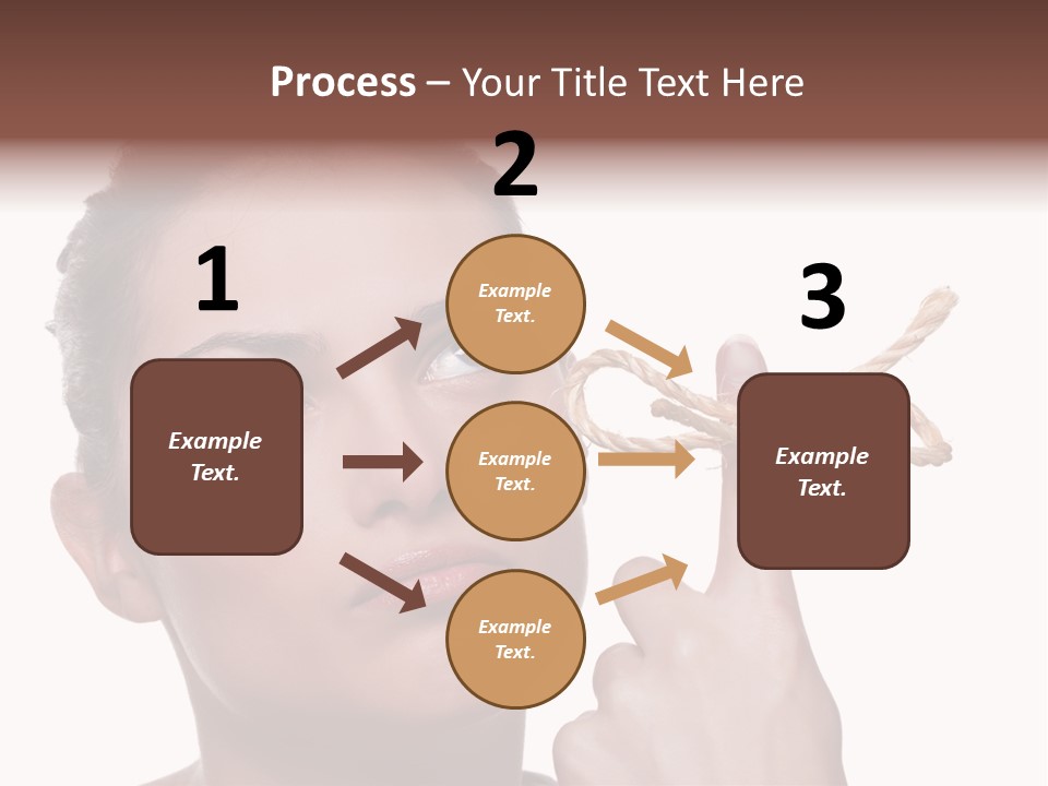 Attractive Young Woman Trying To Remember What The Piece Of String Round Her Finger Was Meant To Remind Her Of, Isolated On White Background. PowerPoint Template