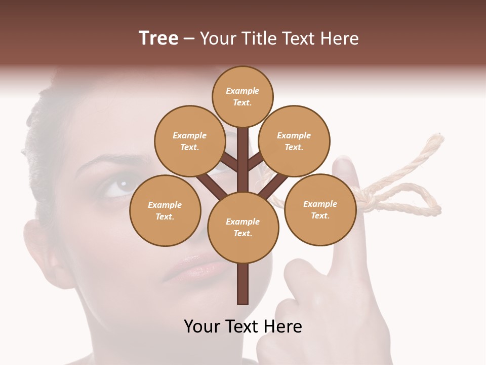 Attractive Young Woman Trying To Remember What The Piece Of String Round Her Finger Was Meant To Remind Her Of, Isolated On White Background. PowerPoint Template