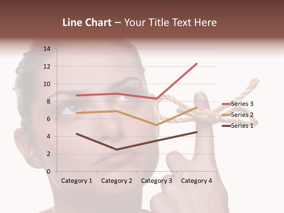 Attractive Young Woman Trying To Remember What The Piece Of String Round Her Finger Was Meant To Remind Her Of, Isolated On White Background. PowerPoint Template