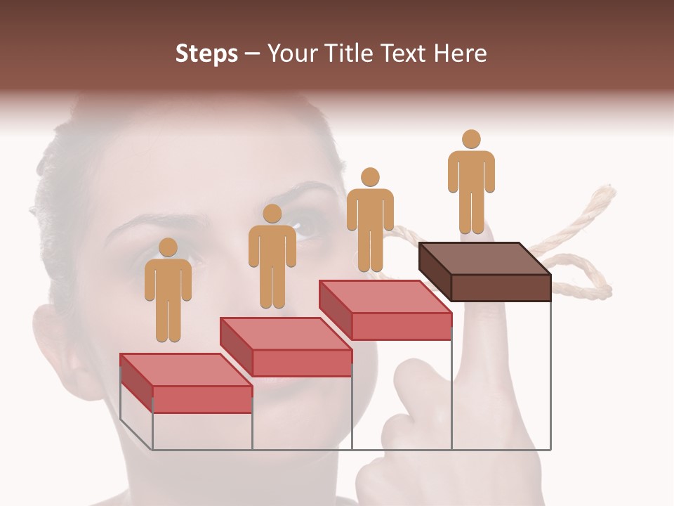 Attractive Young Woman Trying To Remember What The Piece Of String Round Her Finger Was Meant To Remind Her Of, Isolated On White Background. PowerPoint Template