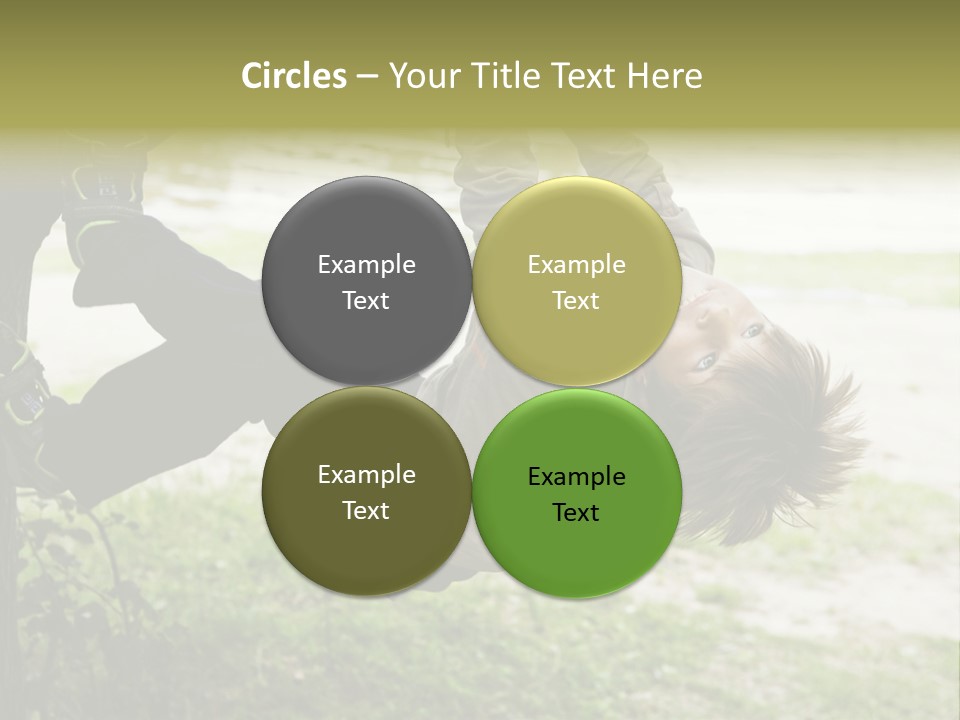 Cute Boy Hanging From Branch Of Tree. Summer Time PowerPoint Template