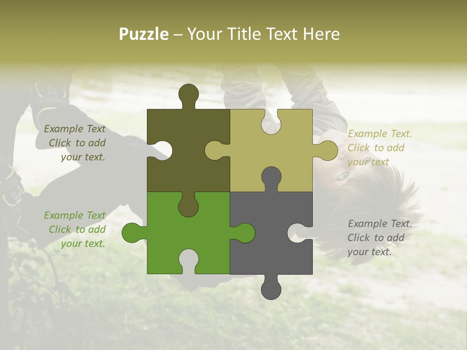 Cute Boy Hanging From Branch Of Tree. Summer Time PowerPoint Template