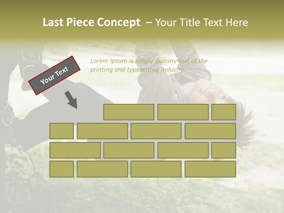 Cute Boy Hanging From Branch Of Tree. Summer Time PowerPoint Template