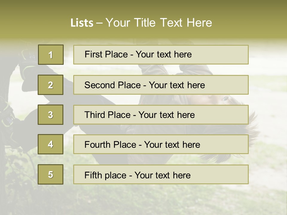 Cute Boy Hanging From Branch Of Tree. Summer Time PowerPoint Template