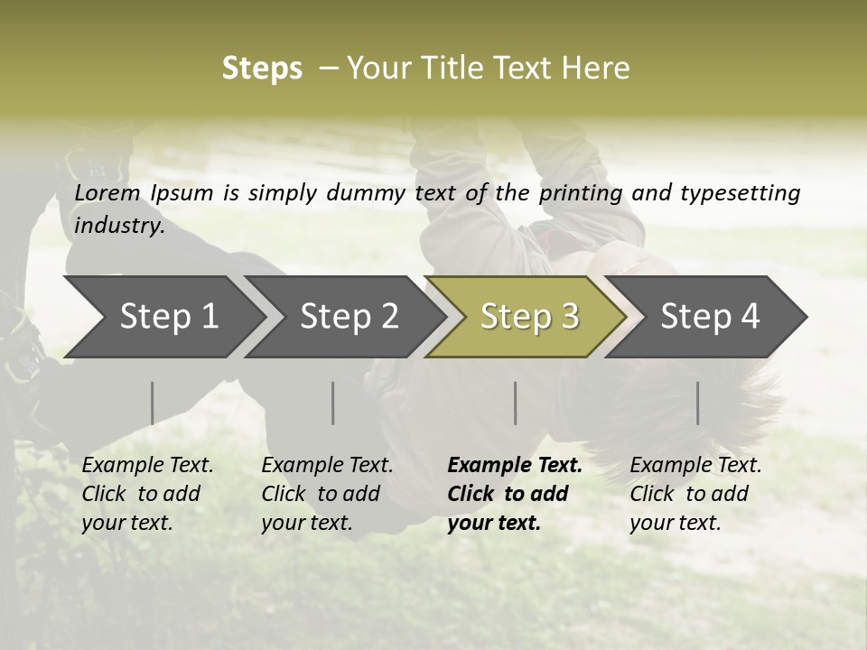 Cute Boy Hanging From Branch Of Tree. Summer Time PowerPoint Template