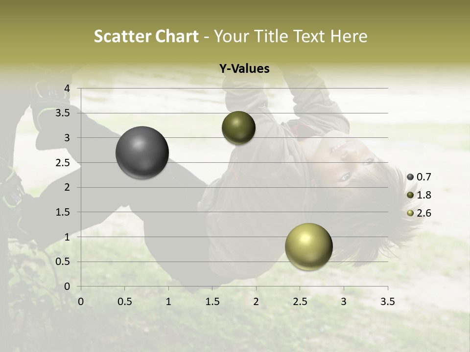 Cute Boy Hanging From Branch Of Tree. Summer Time PowerPoint Template