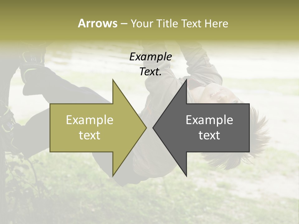 Cute Boy Hanging From Branch Of Tree. Summer Time PowerPoint Template