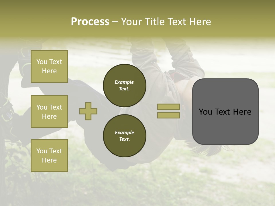 Cute Boy Hanging From Branch Of Tree. Summer Time PowerPoint Template