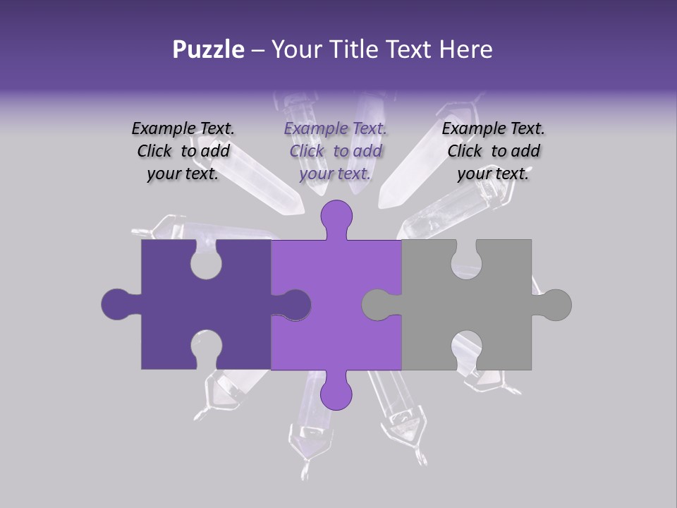 Twelve Crystal Quartz, Rose Quartz, And Amethyst Points With Silver Mountings Arranged To Create A Circular Sunburst, Isolated On Black Background PowerPoint Template