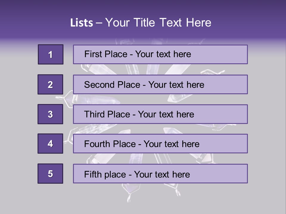 Twelve Crystal Quartz, Rose Quartz, And Amethyst Points With Silver Mountings Arranged To Create A Circular Sunburst, Isolated On Black Background PowerPoint Template