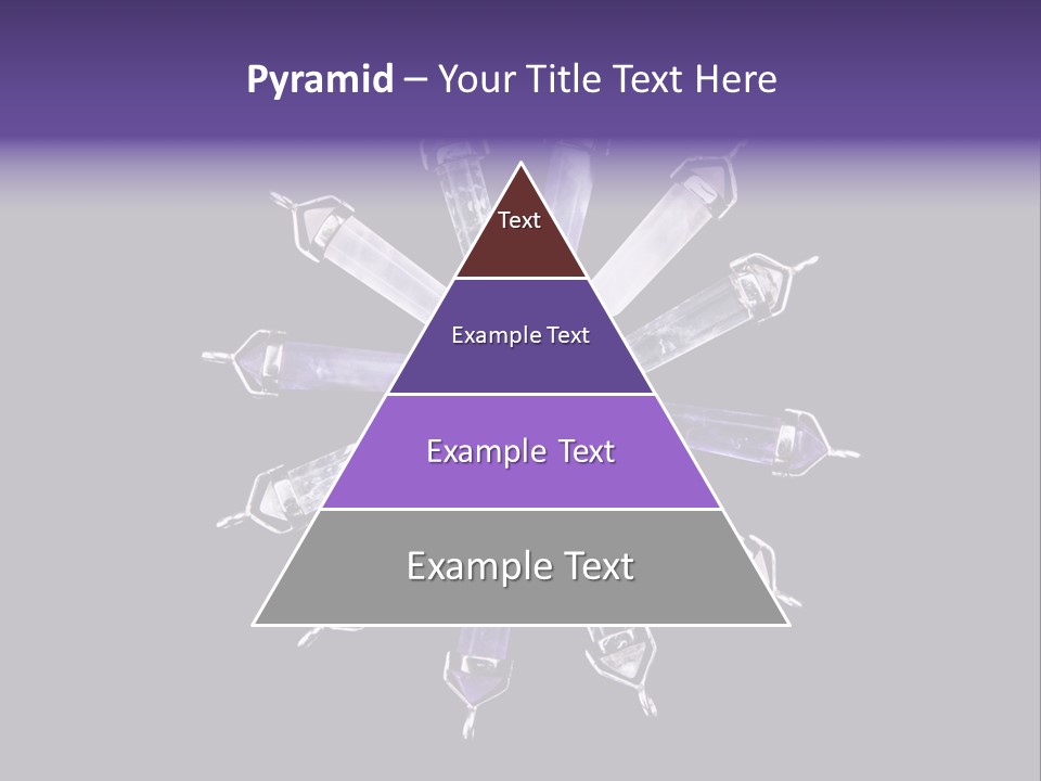 Twelve Crystal Quartz, Rose Quartz, And Amethyst Points With Silver Mountings Arranged To Create A Circular Sunburst, Isolated On Black Background PowerPoint Template