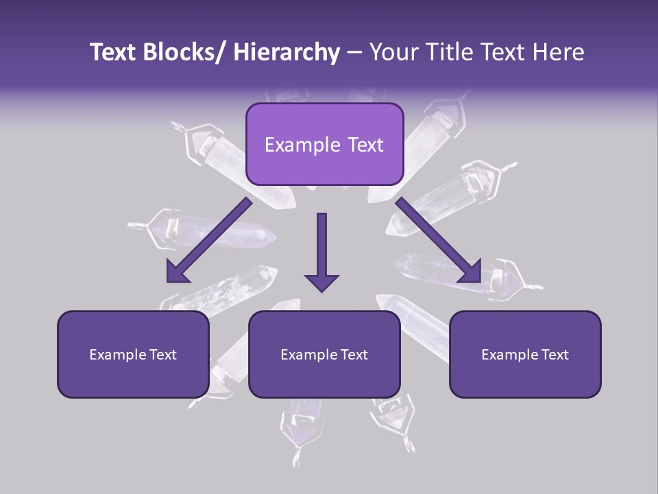Twelve Crystal Quartz, Rose Quartz, And Amethyst Points With Silver Mountings Arranged To Create A Circular Sunburst, Isolated On Black Background PowerPoint Template