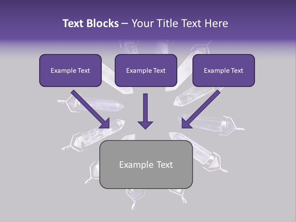 Twelve Crystal Quartz, Rose Quartz, And Amethyst Points With Silver Mountings Arranged To Create A Circular Sunburst, Isolated On Black Background PowerPoint Template