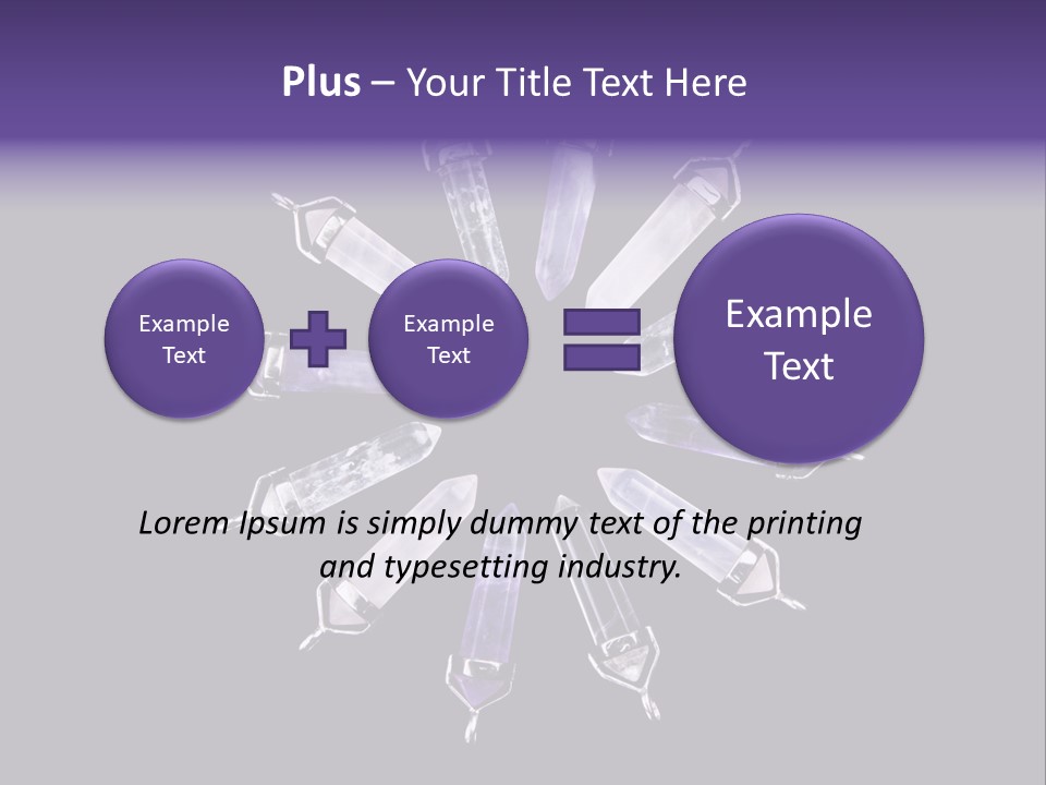 Twelve Crystal Quartz, Rose Quartz, And Amethyst Points With Silver Mountings Arranged To Create A Circular Sunburst, Isolated On Black Background PowerPoint Template
