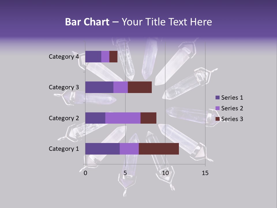 Twelve Crystal Quartz, Rose Quartz, And Amethyst Points With Silver Mountings Arranged To Create A Circular Sunburst, Isolated On Black Background PowerPoint Template