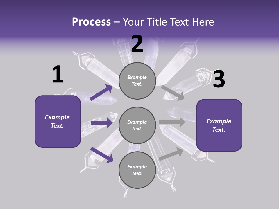 Twelve Crystal Quartz, Rose Quartz, And Amethyst Points With Silver Mountings Arranged To Create A Circular Sunburst, Isolated On Black Background PowerPoint Template