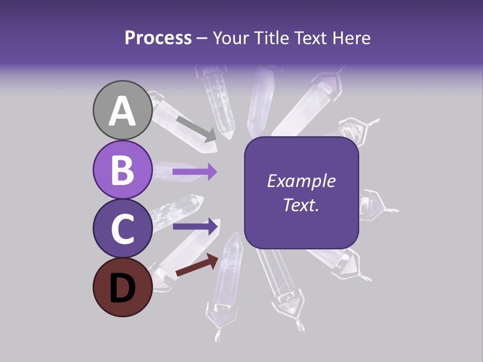 Twelve Crystal Quartz, Rose Quartz, And Amethyst Points With Silver Mountings Arranged To Create A Circular Sunburst, Isolated On Black Background PowerPoint Template