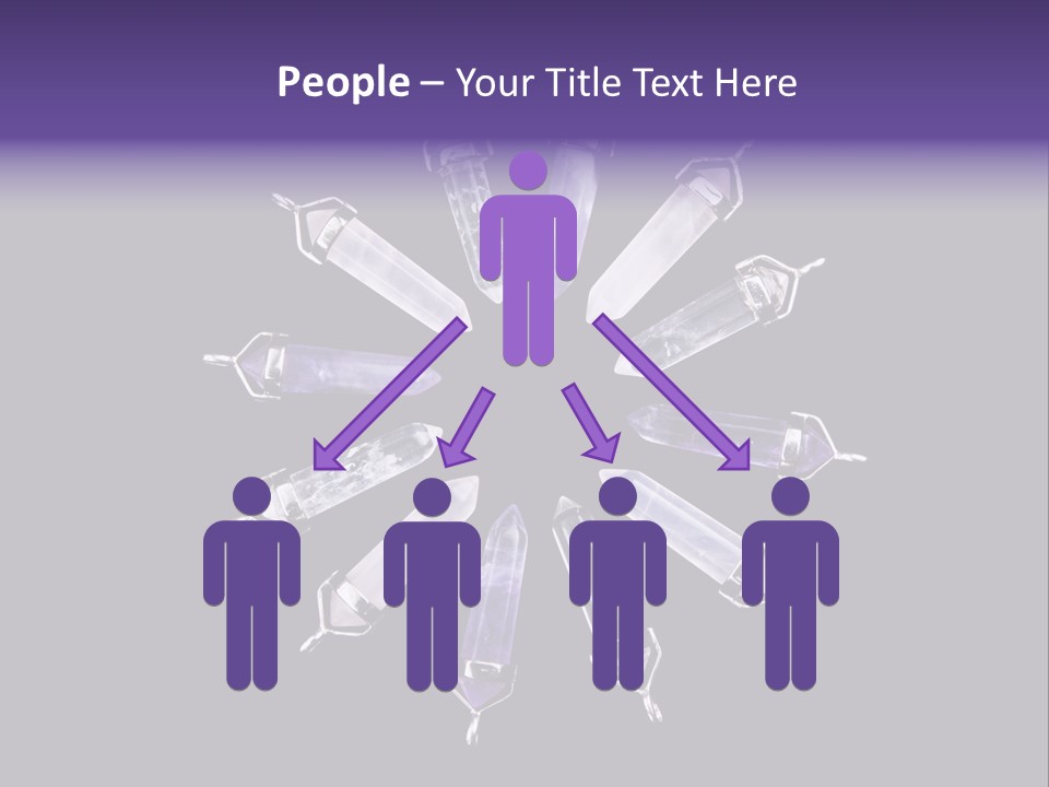 Twelve Crystal Quartz, Rose Quartz, And Amethyst Points With Silver Mountings Arranged To Create A Circular Sunburst, Isolated On Black Background PowerPoint Template