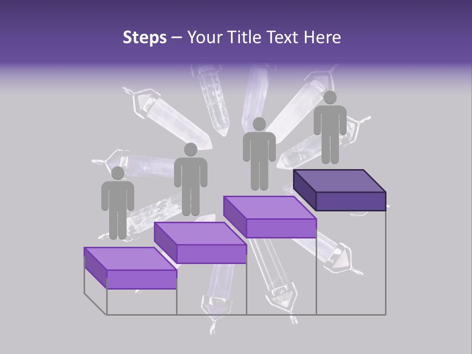 Twelve Crystal Quartz, Rose Quartz, And Amethyst Points With Silver Mountings Arranged To Create A Circular Sunburst, Isolated On Black Background PowerPoint Template