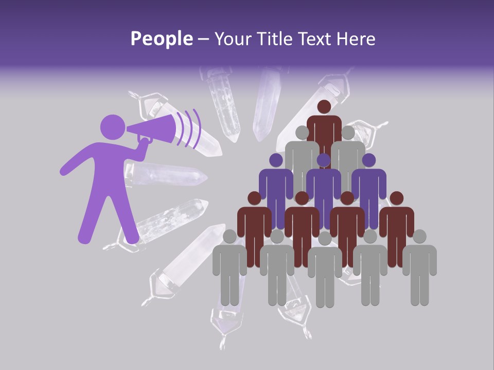 Twelve Crystal Quartz, Rose Quartz, And Amethyst Points With Silver Mountings Arranged To Create A Circular Sunburst, Isolated On Black Background PowerPoint Template