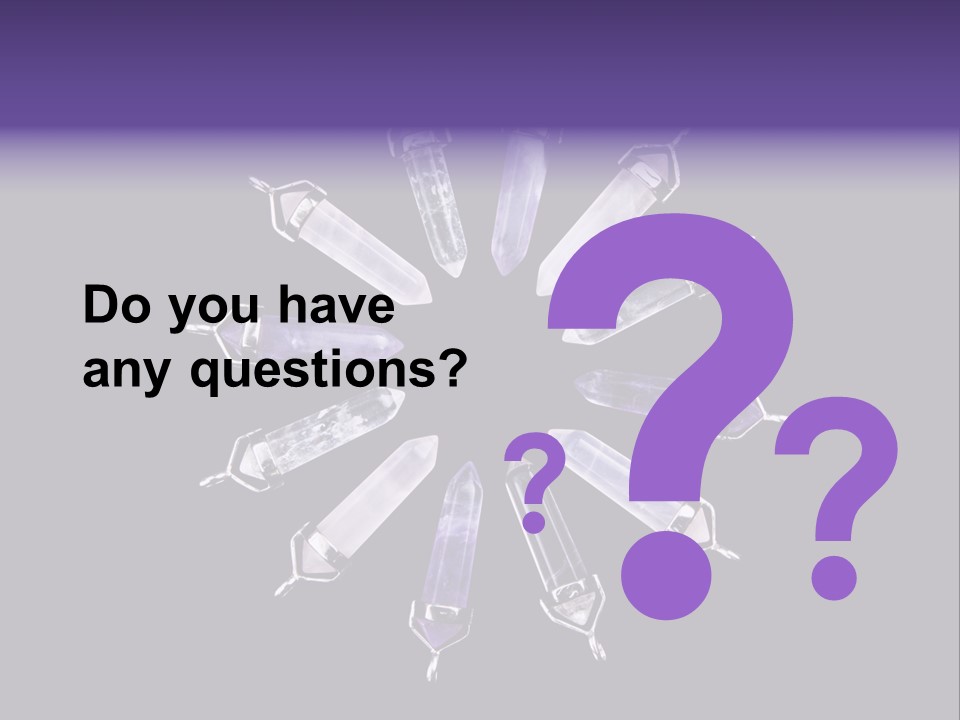 Twelve Crystal Quartz, Rose Quartz, And Amethyst Points With Silver Mountings Arranged To Create A Circular Sunburst, Isolated On Black Background PowerPoint Template