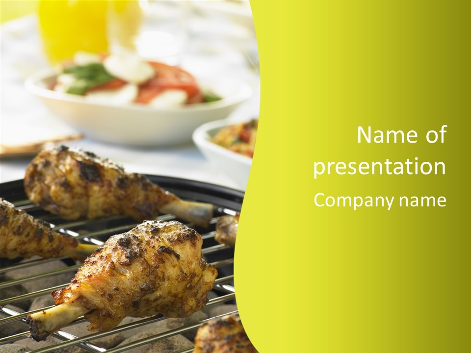 Chicken Cooking On A Grill PowerPoint Template