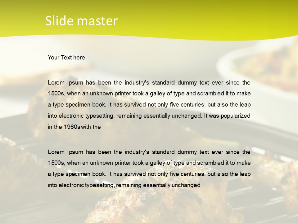 Chicken Cooking On A Grill PowerPoint Template