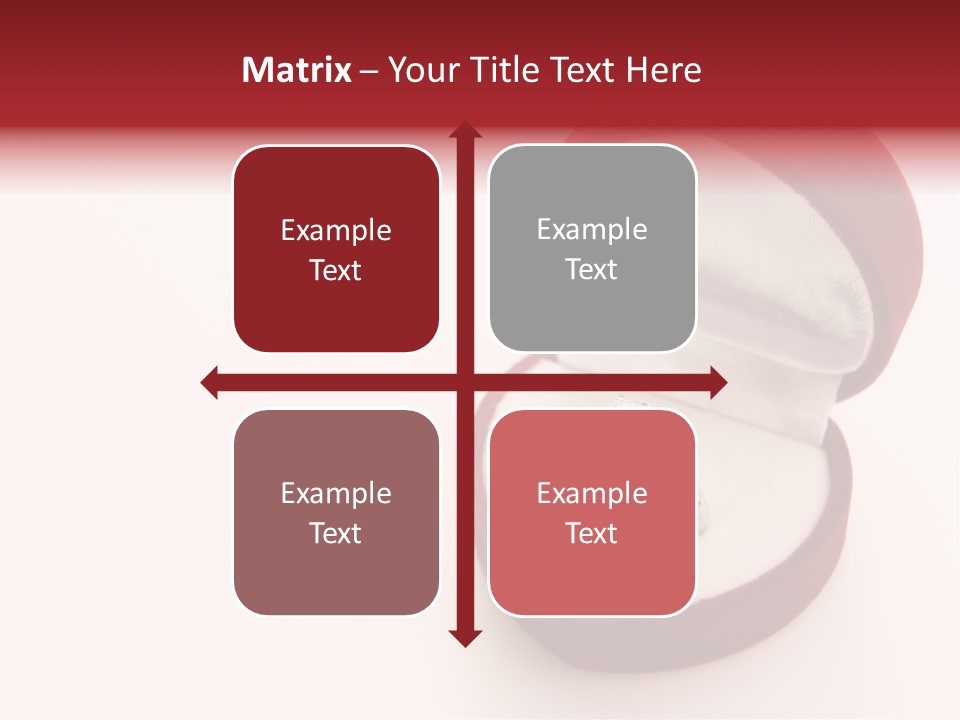 An Open Red Velvet Ring Box With A White Diamond In It PowerPoint Template