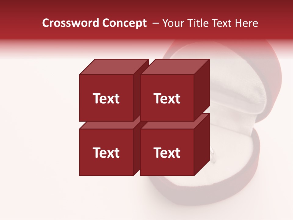 An Open Red Velvet Ring Box With A White Diamond In It PowerPoint Template