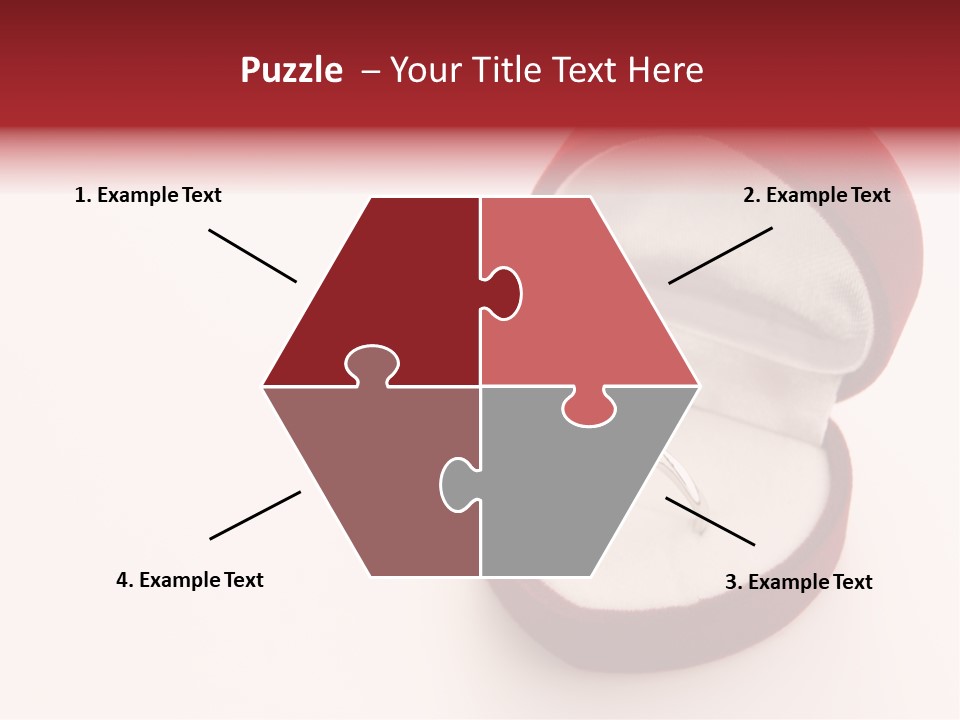 An Open Red Velvet Ring Box With A White Diamond In It PowerPoint Template