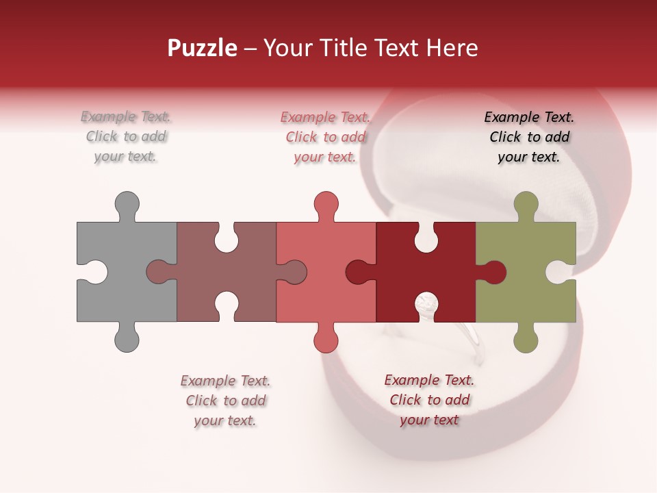 An Open Red Velvet Ring Box With A White Diamond In It PowerPoint Template