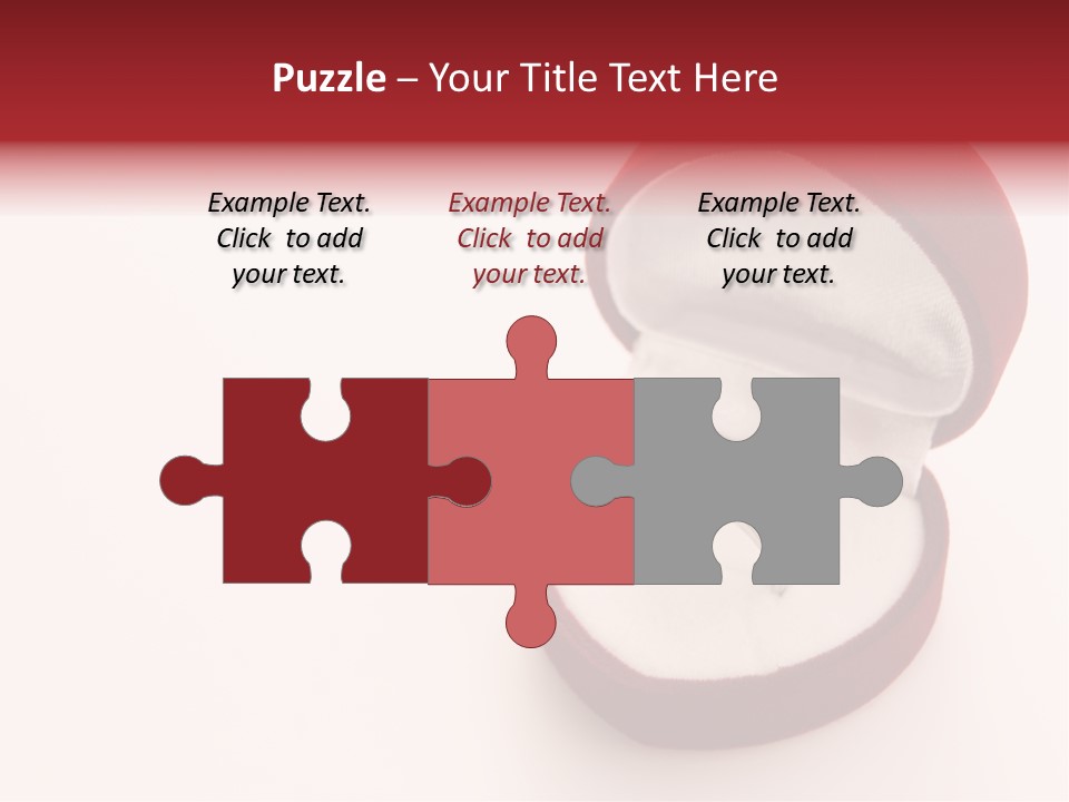 An Open Red Velvet Ring Box With A White Diamond In It PowerPoint Template