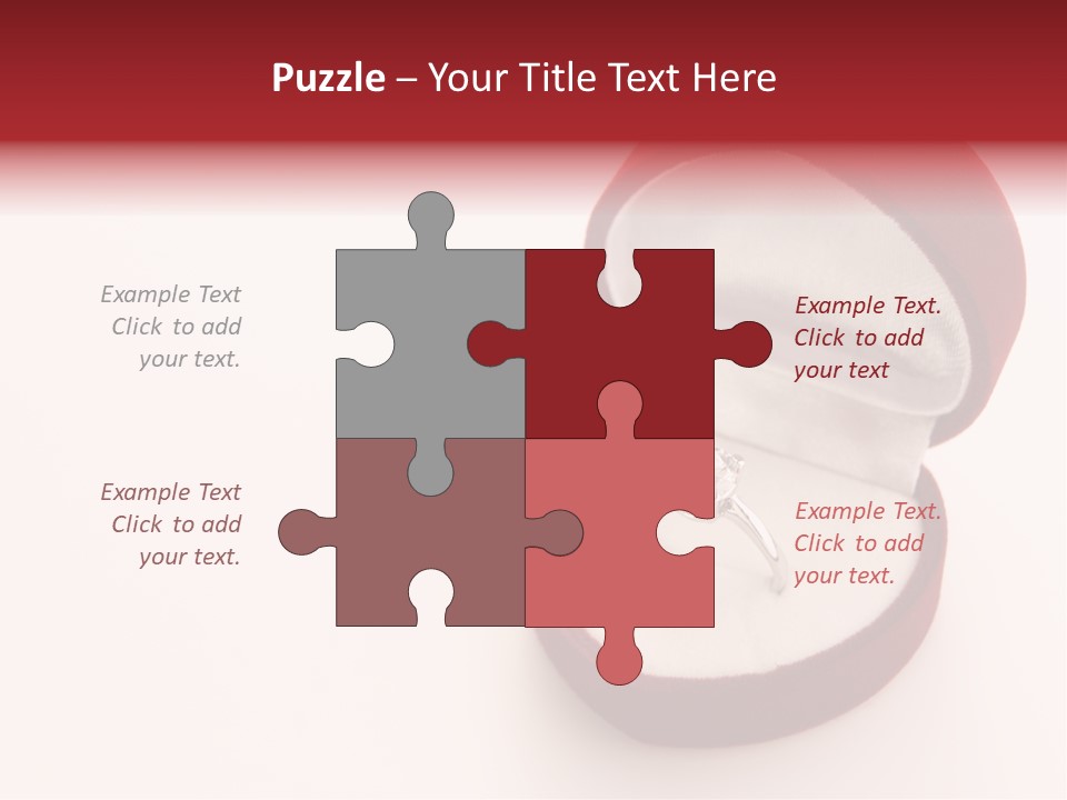 An Open Red Velvet Ring Box With A White Diamond In It PowerPoint Template