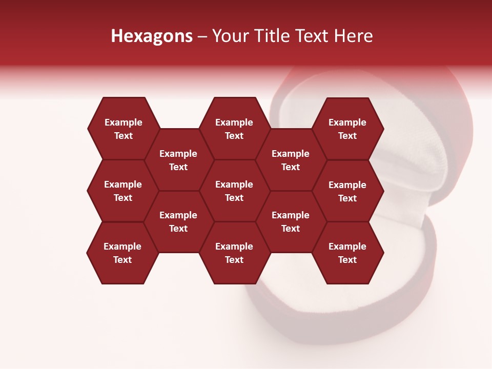 An Open Red Velvet Ring Box With A White Diamond In It PowerPoint Template