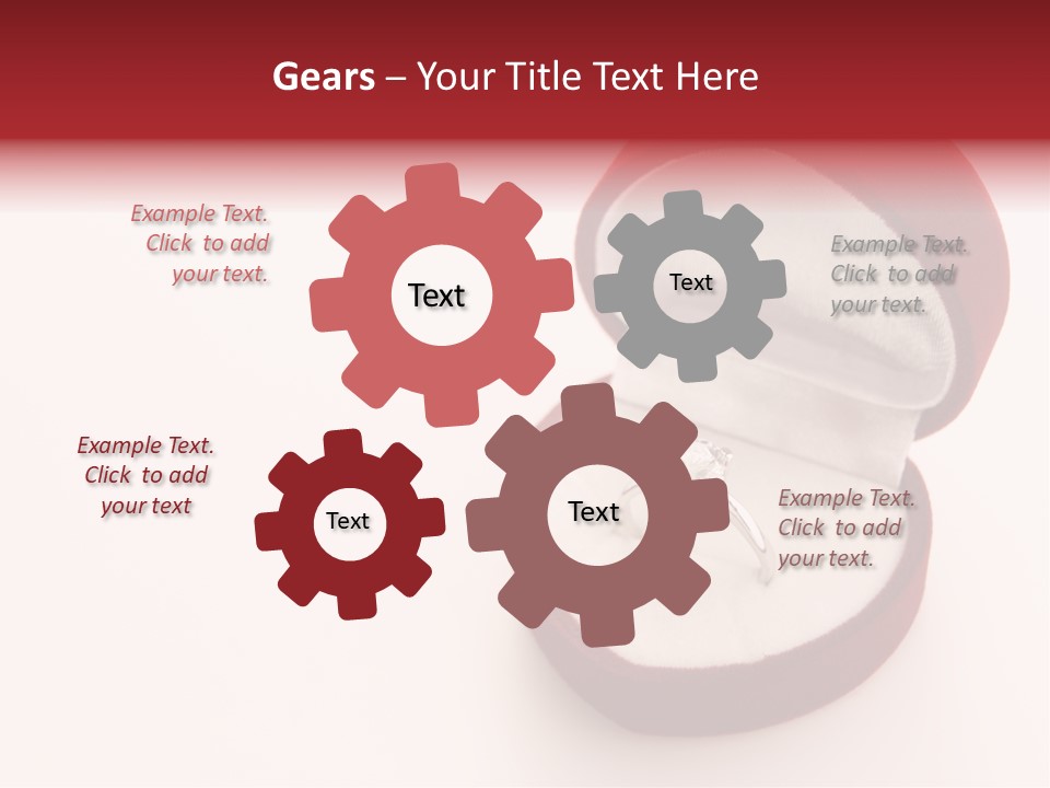 An Open Red Velvet Ring Box With A White Diamond In It PowerPoint Template