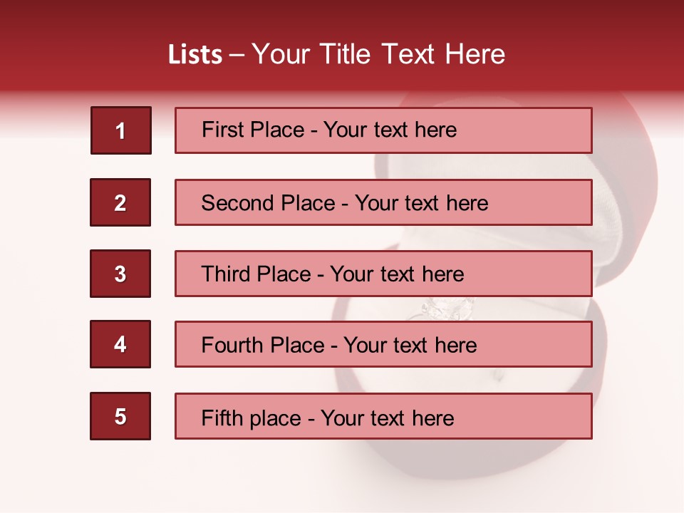 An Open Red Velvet Ring Box With A White Diamond In It PowerPoint Template
