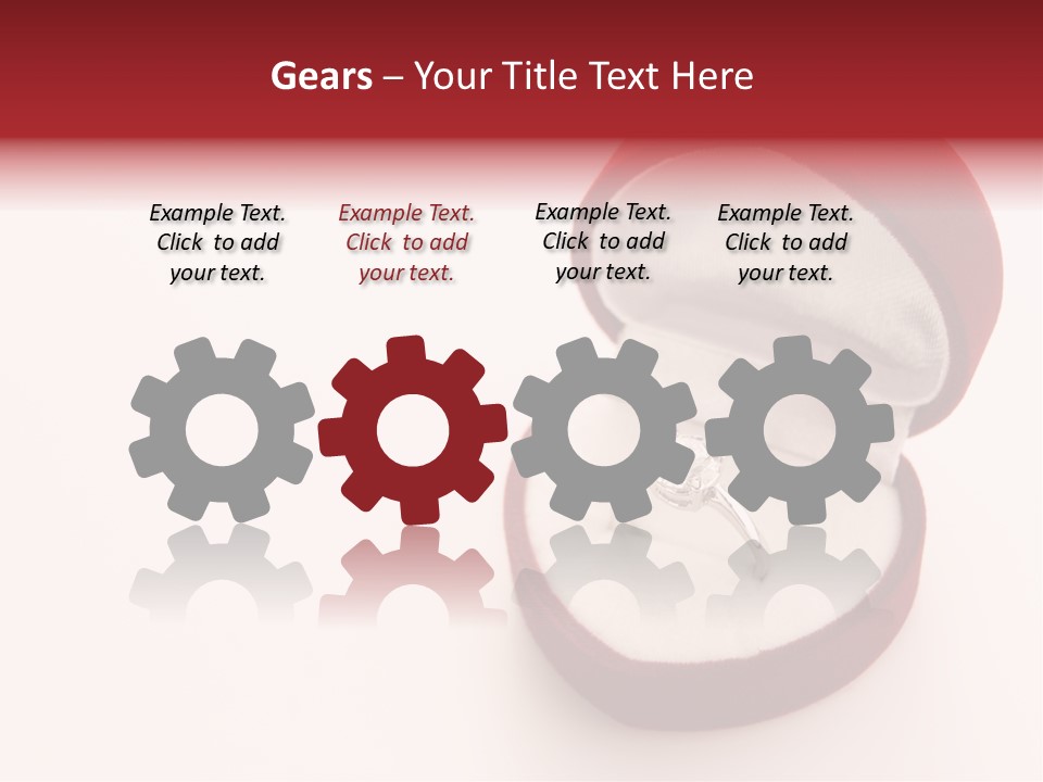 An Open Red Velvet Ring Box With A White Diamond In It PowerPoint Template