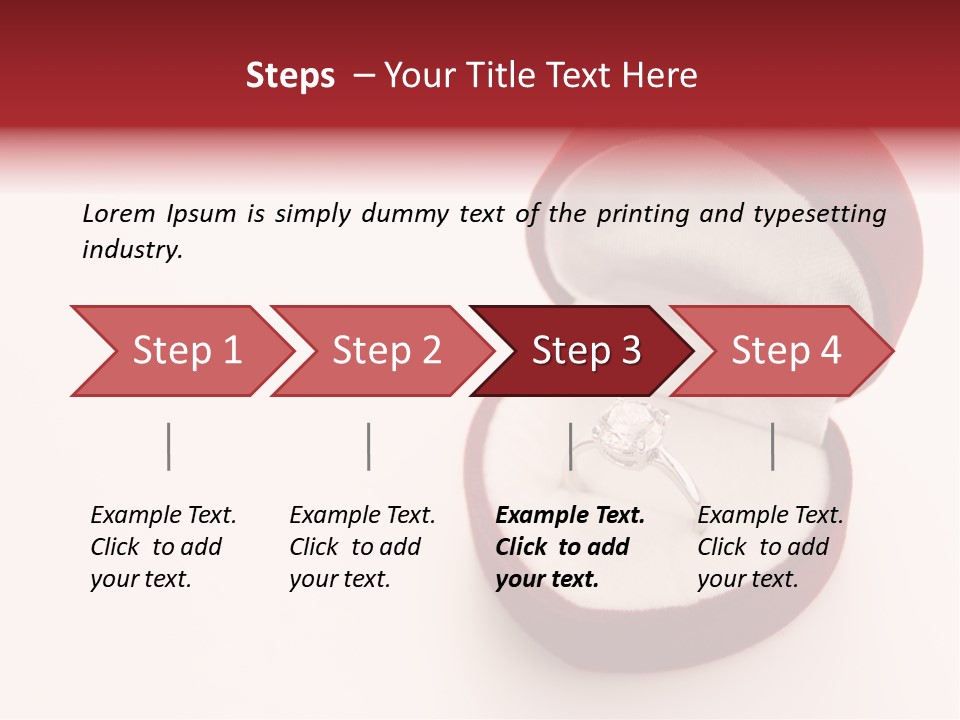 An Open Red Velvet Ring Box With A White Diamond In It PowerPoint Template