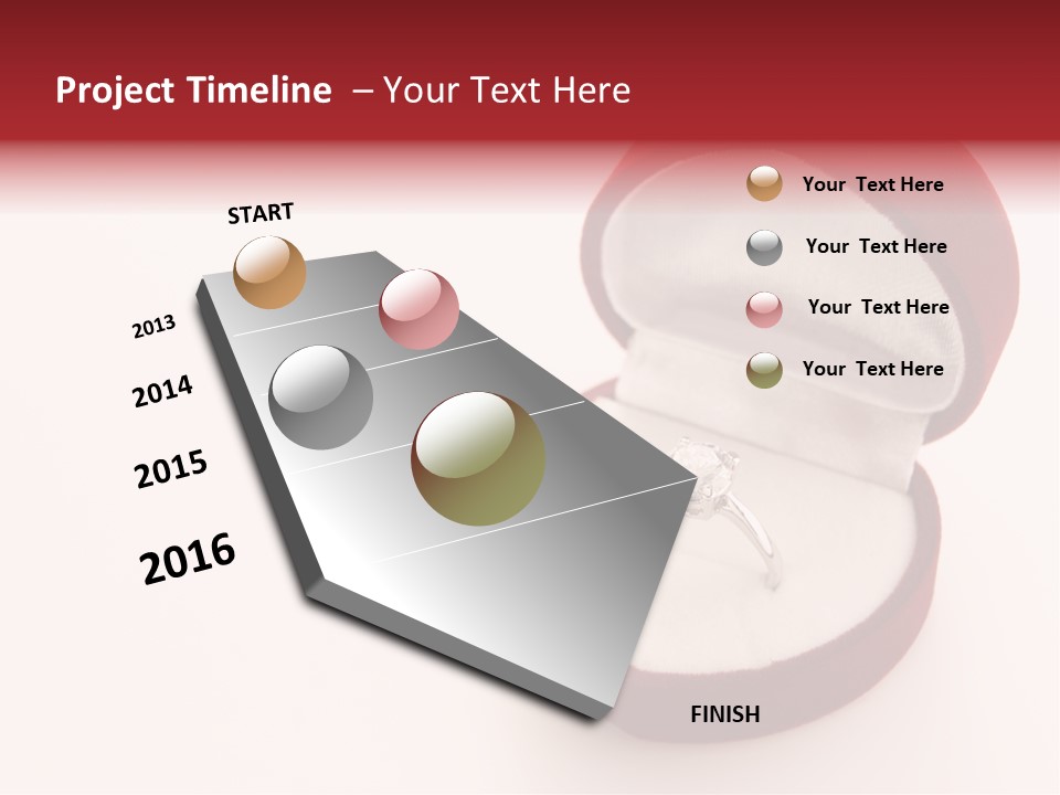 An Open Red Velvet Ring Box With A White Diamond In It PowerPoint Template