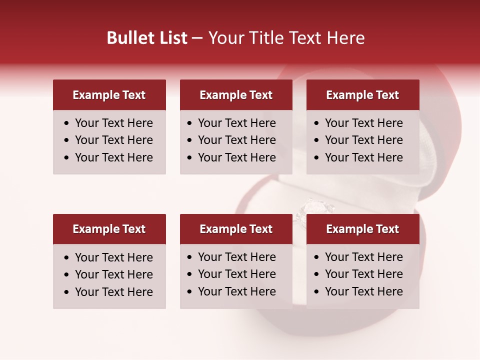 An Open Red Velvet Ring Box With A White Diamond In It PowerPoint Template