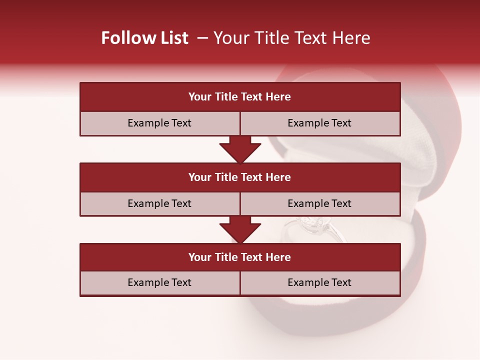 An Open Red Velvet Ring Box With A White Diamond In It PowerPoint Template