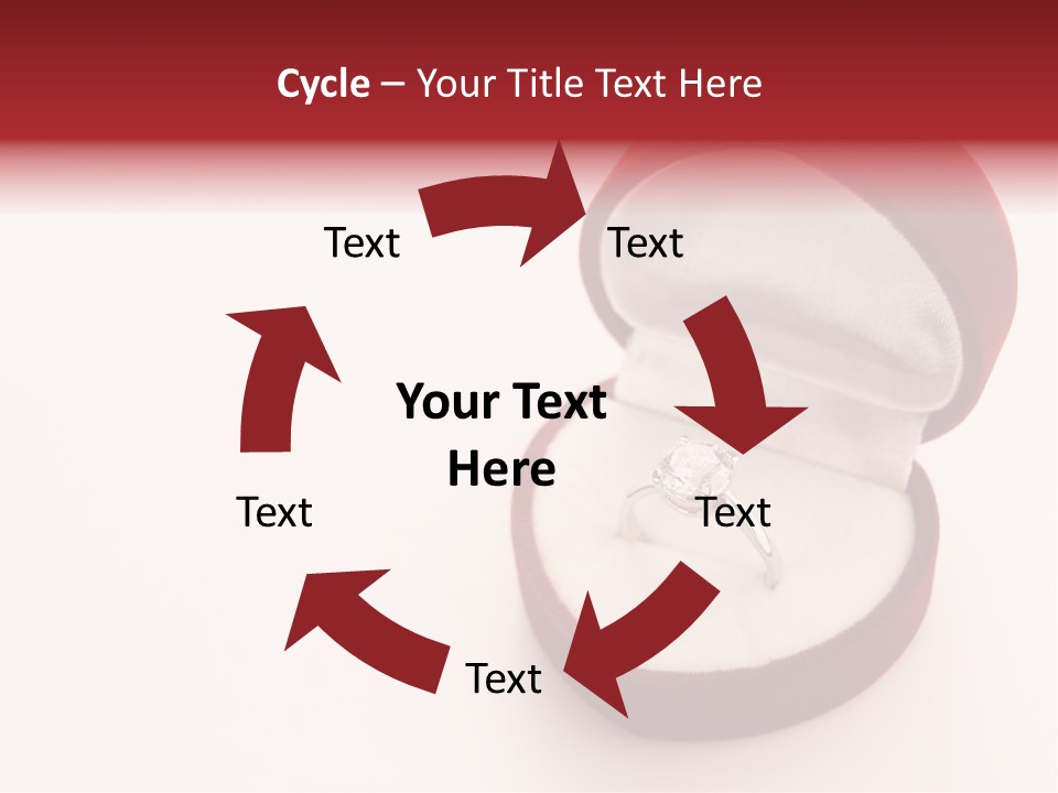 An Open Red Velvet Ring Box With A White Diamond In It PowerPoint Template