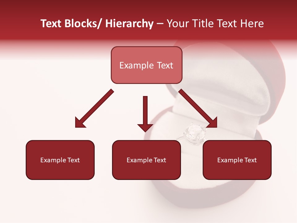 An Open Red Velvet Ring Box With A White Diamond In It PowerPoint Template