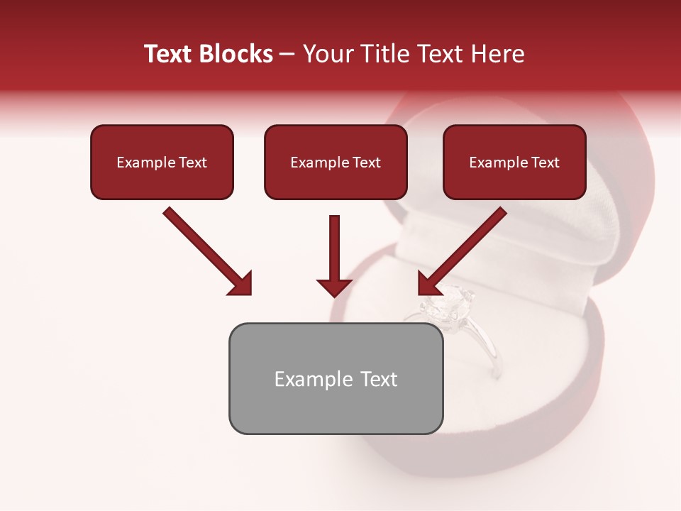 An Open Red Velvet Ring Box With A White Diamond In It PowerPoint Template