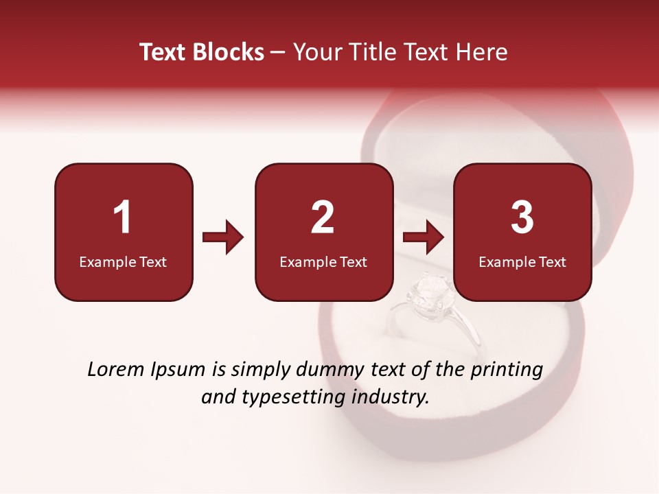 An Open Red Velvet Ring Box With A White Diamond In It PowerPoint Template