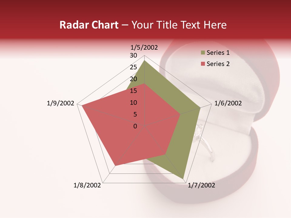 An Open Red Velvet Ring Box With A White Diamond In It PowerPoint Template