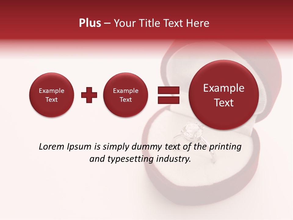 An Open Red Velvet Ring Box With A White Diamond In It PowerPoint Template