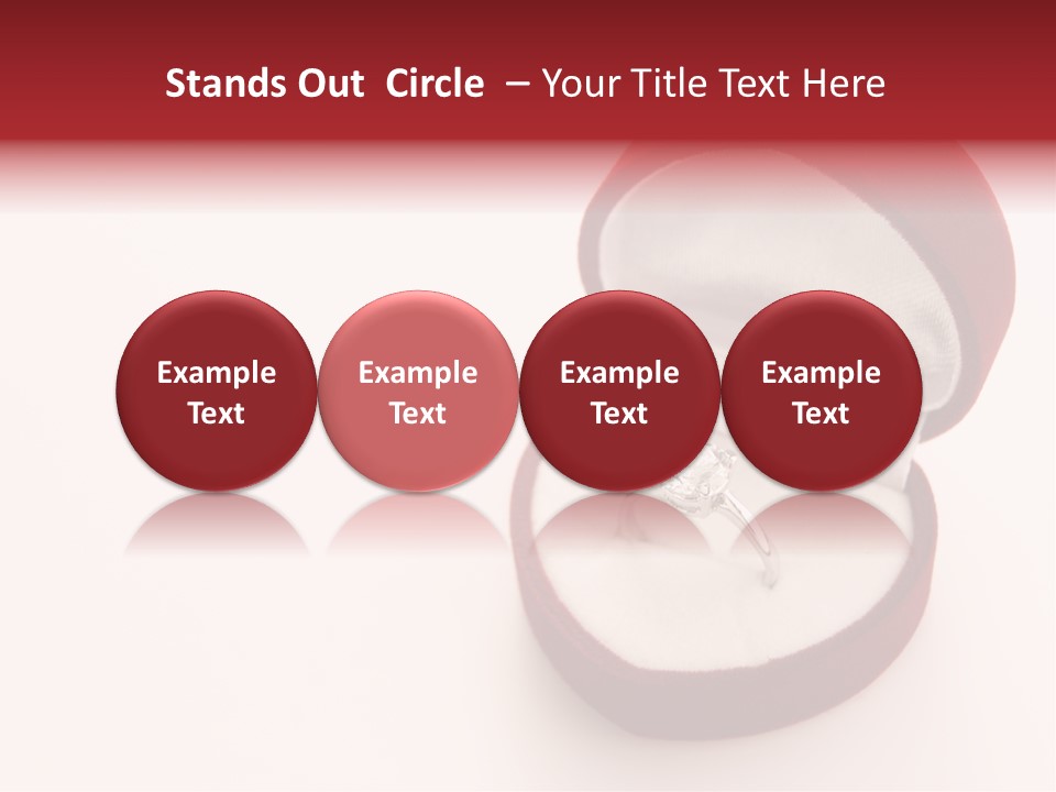 An Open Red Velvet Ring Box With A White Diamond In It PowerPoint Template