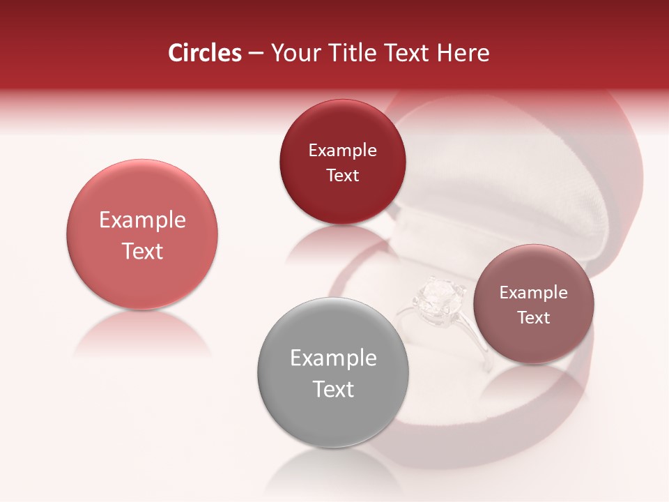 An Open Red Velvet Ring Box With A White Diamond In It PowerPoint Template